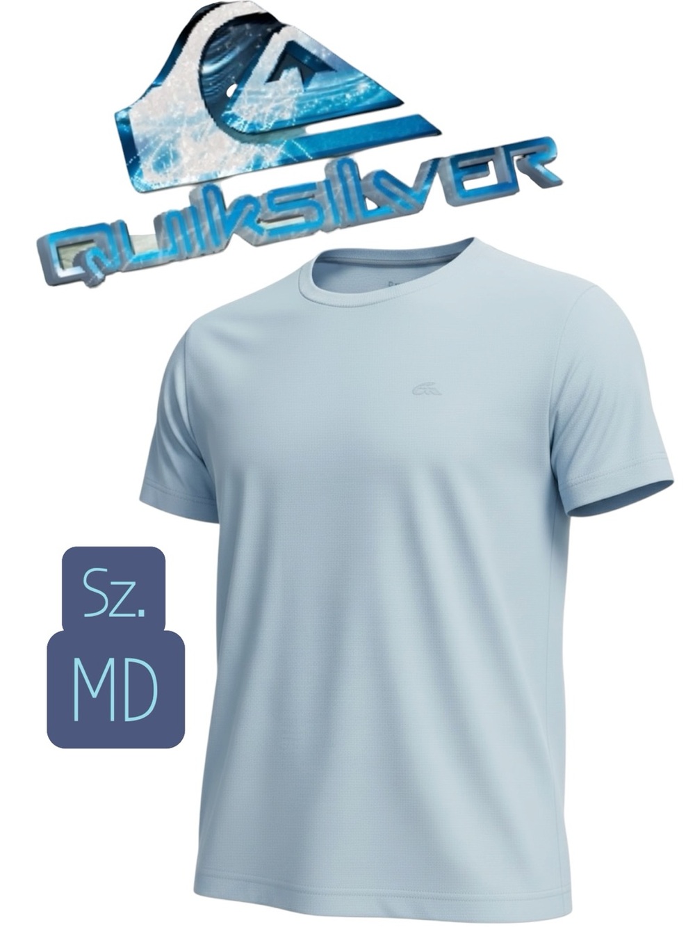 Quiksilver Men's Active SS Tee Shirt - Light Dusty Blue - Size MD